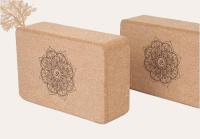 บล็อคโยคะไม้ก๊อก Cork Yoga Block หมอนโยคะ อิฐโยคะ (แพ็คคู่!) อุปกรณ์สำหรับออกกำลังกาย ลดแรงกระแทกใช้เล่นท่าโยคะ