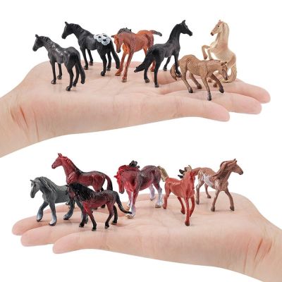 Simulated Horse Model Static Mini Figures For Kids Realistic Toy Pony Figures Animal Horse Club Cake Topper Ornaments