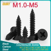 ℡  500/ 200/ 100pcs M1.2 M1.4 M1.7 M2 M2.3 M3 M3.5 M4 M5 Small Black Steel Cross Phillips Flat Countersunk Head Self Tapping Screw