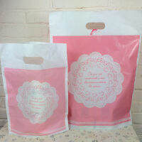 Pink Lace Shopping Bag, plastic bag with handle for carry bag Cookies Wrappers,gift packaging bag 50PCSlot