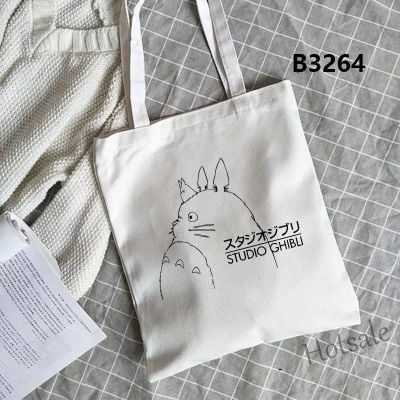 【hot sale】ஐ♈▪ C16 Studio Ghibli Character Anime Printed Canvas Tote Bag Girls Storage Bags Las Shopping Bag