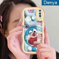 เคส Dienya สำหรับ VIVO Y19 Y5s เคสลายการ์ตูนดอกไม้3D เคสมือถือกันกระแทกแบบใสนิ่มรูปโดราเอมอนโปร่งใสลายกล้องถ่ายรูปฝาครอบป้องกันซิลิกาเจล