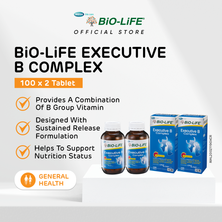 BiOLiFE EXECUTIVE B COMPLEX 100SX2 (Expiry Date Aug 2024) Lazada