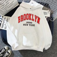 Boston Brooklyn Letter Print Hoodie Men Fashion Coat Oversized New York Hoodies Sweatshirt Men Sweats Brooklyn Clothes Size XS-4XL