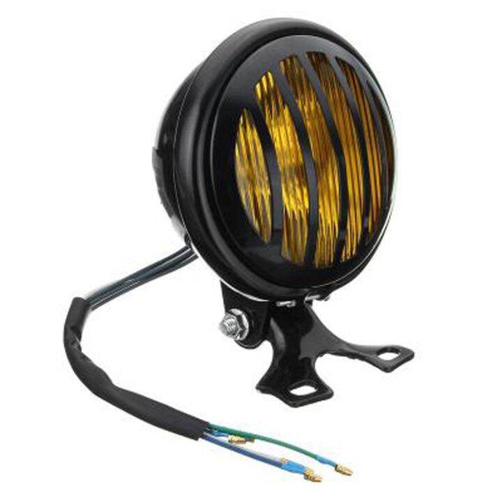 [COD] Motorcycle 12V dim headlight retro black modified suitable for