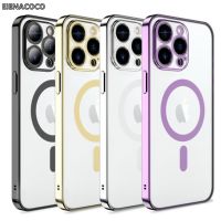 Candy Plating Magnetic Clear For Magsafe Wireless Charge Case For iPhone 14 13 12 Mini 11 Pro XS Max X XR 7 8 Plus Silicone Case