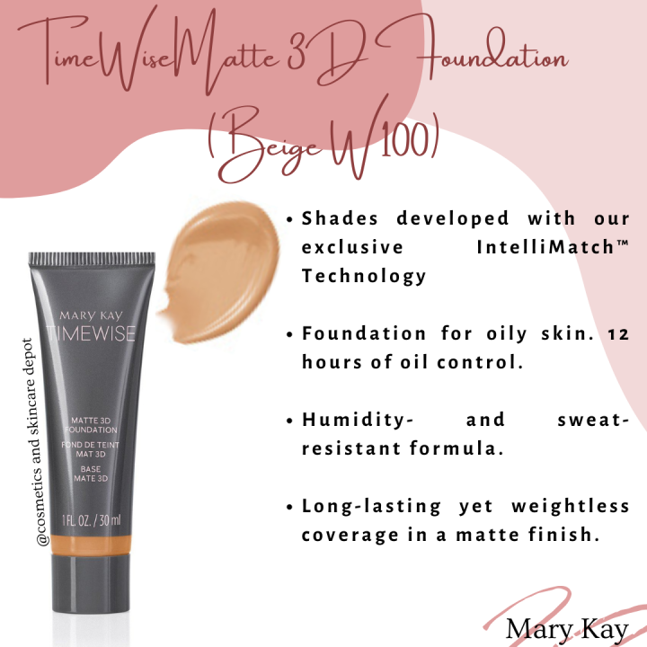 Mary Kay TimeWise Matte 3D Foundation - Beige 100 | Lazada PH