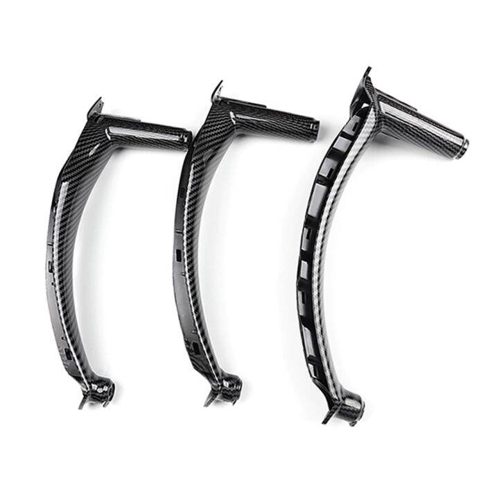 4ชิ้นภายในรถหน้าต่างลิฟท์สวิทช์แผงมือจับประตูดึงปกตัดสำหรับ-bmw-e71-e72-x5-x6-2007-2014คาร์บอนไฟเบอร์