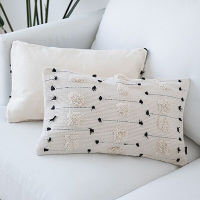 White Black Geometric cushion cover Moroccan Style pillow cover Woven for Home decoration Sofa Bed 45x45cm30x50cm