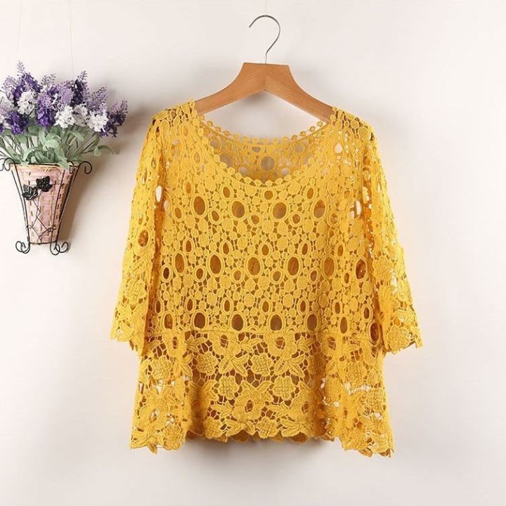 2021-summer-new-style-hollow-knitwear-women-short-air-conditioning-shirt-five-point-sleeve-bat-lace-blouse-top-trendy-the-2021-hollow-out-sw08-4