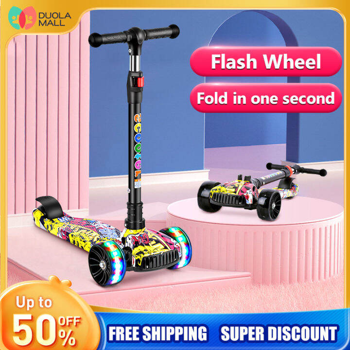 Scooter for Kids wiht Music and Big Light Wheels LED Scooters Rideons