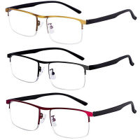 Alloy Frame Anti-blue Light Progressive Multifocal Reading Glasses Men Smart Zoom Bifocal Multifocus Presbyopic Eyewear 1.0-3.5