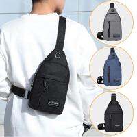 Men Shoulder Crossbody Bags Anti-Theft Polyester Crossbody Bags Adjustable Portable Lightweight with Earphone Hole Outdoor Sports Accessories