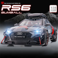 โมเดลรถ Audi RS6 DTM รถโลหะผสม,ขนาด1:24เบาเสียงรถ Diecast รถคนรักของสะสมวันเกิดสำหรับเด็กของเล่นของขวัญโลหะเด็กผู้ชาย