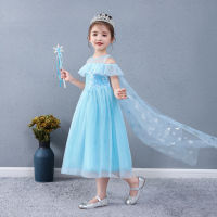 ? Popular Clothing Theme Store~ Childrens Day Stage Costume Princess Elsa Dress Kindergarten Fairy Tale Princess Skirt Studio Birthday