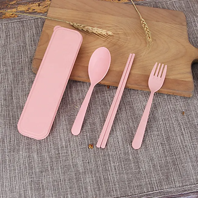 Sofia Wheat Straw Spoon, Fork & Chopstick Tableware Set ( Color may