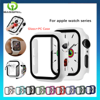 กระจกเทมเปอร์ + เคสสำหรับ Apple Watch ซีรี่ส์8/7/6/5/4 /Se 40มม. 41มม. 44มม. 45มม. ปกป้องหน้าจอสำหรับ I Watch พิเศษ49มม. 42มม. 38มม.