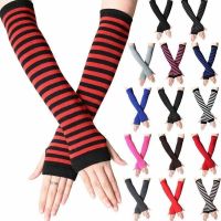 1 Fingerless Gloves Wrist Elbow Arm Warmer Knitted Mittens Anime Accessories