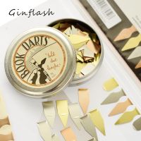 Ginflash 3pcs/lot BOOKDARTS brass stainless steel Metal Paper Clip Bookmark Stationery School Office Supply