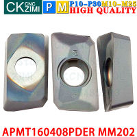 MM202 APMT 160408 PDER MM202คาร์ไบด์แทรกสแควร์ไหล่มิลลิ่งแทรกเครื่องมือ CNC เครื่องมือที่จัดทำดัชนีสำหรับ BAP400R