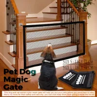 pet fence Portable Folding Gate Pet Safety Fence Curtain Dog Fence Cat Dog Door Stair Bedroom Kitchen Restaurant Outdoor Easy Installation