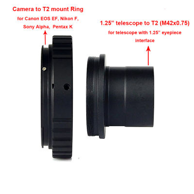 1.25 Inci Ke T2 (M42 X 0.75) Ke Kamera Eskop ตัวแปลงเลนส์ untuk 1.25 Eskop Sambungkan Canon Nikon กล้อง Pentax