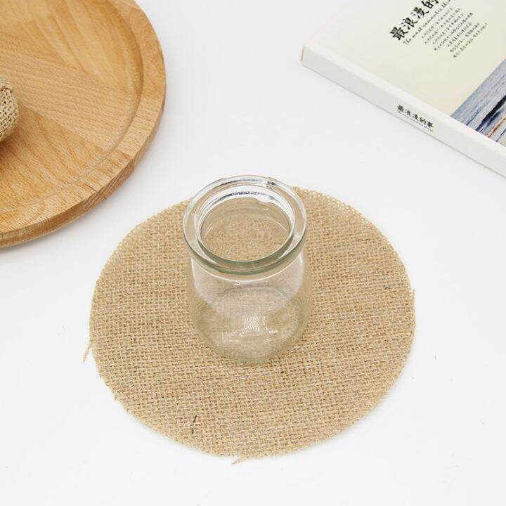 cw-10pcs-rustic-burlap-round-cup-coaster-placemat-jute-tablemats-resistant-small-dining-table