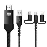 ☸❐ﺴ 3in1 Micro USB Type C To HDMI Adapter Cable Lightning to HDMI for IPhone X 6 7 8 IPad Samsung S8 S9 IOS Android Phone To TV HDTV