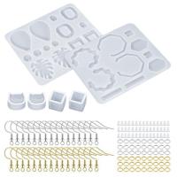 Resin Earring Mold Kit Silicone Pendant Resin Molds For Jewelry Casting With Earring Hooks Jump Rings Reusable Pendants Bracelets Necklaces Silicone Mold everywhere