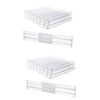 Drawer Dividers 16 Pack, Adjustable 3.2 Inch High Expandable From 11-20.6 Inch Kitchen Drawer Organizer, Clear Plastic
