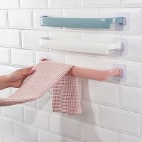 Towel Holder Rack Wall Mounted Kitchen Accessories 44.5*3.5cm Towel Hanger Bathroom Storage Cupboard Door Bath Hanger