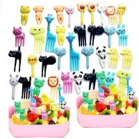 Animal Fruit Fork Set Cartoon Food Picks Snack Cake Dessert Food Stick Toothpick for Kids Bento Box Accessories Child Tableware