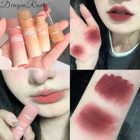 DragonRanee หลอดสีชมพูอ่อนลิปแมทกำมะหยี่เคลือบริมฝีปากโคลนลิปสติกกันน้ำคงทน