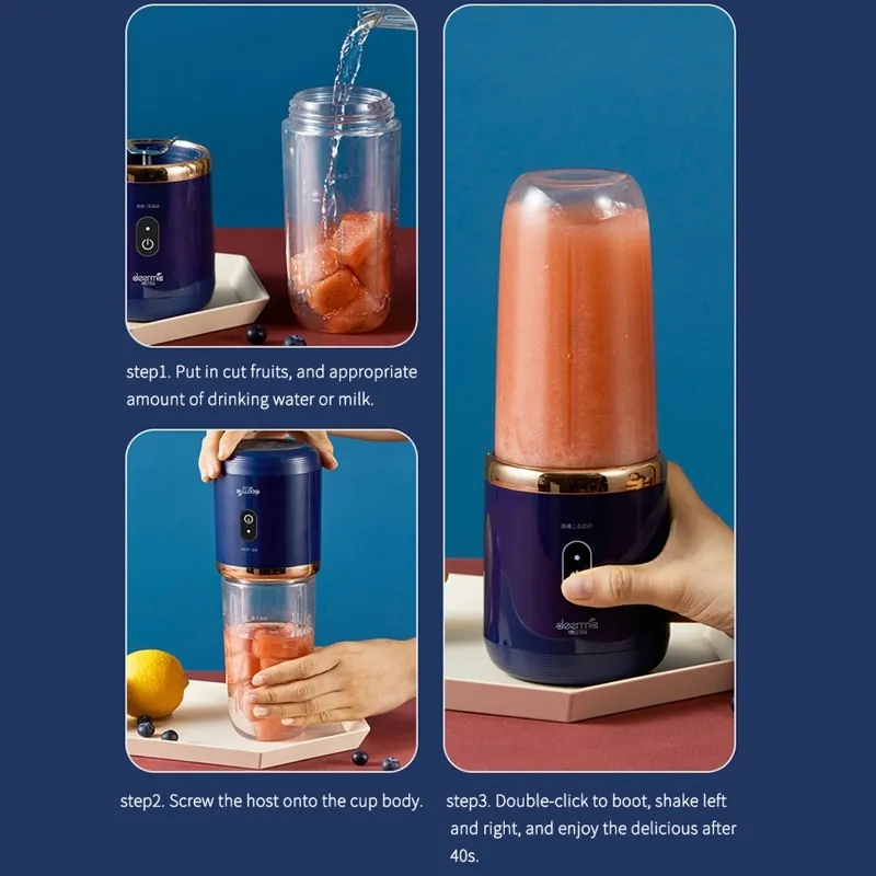 CHIGO ZG-K852C Portable Electric Juice Cup 400Ml Fruit Juicer