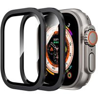 กรอบกรอบป้องกันหน้าจอโลหะ49มม. Apple อะลูมินัมอัลลอยเป็นพิเศษสำหรับ Iwatch Series 8 49มม. กันชนกระจกเทมเปอร์สำหรับ Iwatch Series 8