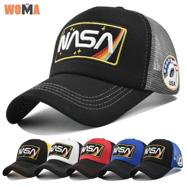 woma-หมวกเบสบอลปักตัวอักษรฤดูร้อนขายดี-หมวกตาข่ายระบายอากาศสำหรับผู้ชายกลางแจ้ง-หมวกปีกโค้ง-หมวกเบสบอลบังแดดแฟชั่น