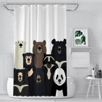 The World Shower Curtains Bear Waterproof Fabric Creative Bathroom Decor with Hooks Home Accessories