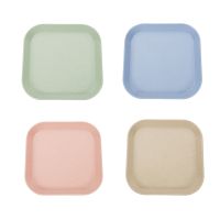 Salad Plates Bread Plates Sets,20Pcs Mini Square Lightweight Wheat Straw Dishes Plates Sets,Dessert Plates