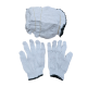 ถุงมือผ้าฝ้าย ถุงมือผ้าทอสีขาว ถุงมือช่าง 5ขีด (ขายแพ็ค 12คู่)