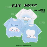 Cinnamoroll เสื้อยืดลายน่ารักเด็กผู้หญิงแขนสั้น,Kaus Anime การ์ตูน2023แฟชั่นใส่ได้ทุกวันฤดูร้อน