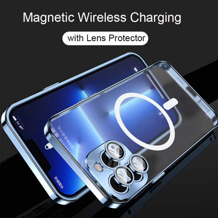 Luxury Wireless Charging Aluminum Metal Bumper Case For 11 12