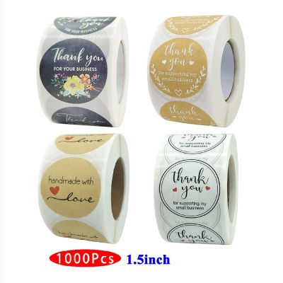 1.5inch 1000Pc Cute Thank You Supporting My Small Business Stickers Kawaii Aesthetic Scrapbooking Seal Label Gift Supply Package Stickers Labels