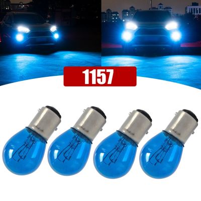 4pcs 1157 Blue Bulbs Auto LED Brake Reverse Light Halogen Lamp 12V Blue Car Motorcycle Accessories Universal