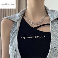 APPLICA Choker ที่เรียบง่ายสร้างสรรค์หัวเข็มขัด OT สร้อยคอคู่รักสร้อยสตรีฮิปฮอปสร้อยคล้องคอโซ่ไหปลาร้าสร้อยคอสไตล์เกาหลี