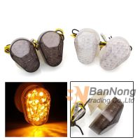 For KAWASAKI ZZR600 ZX9R ZX7R ZX6R 636 12R Motorcycle Amber/Transparent LED Turn Signal Modified Universal Signal Light