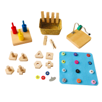 Montessori ของเล่นทารกสำหรับปรับมอเตอร์ทักษะประสานมือและตาการออกกำลังกายการศึกษาปฐมวัยเกมสีรูปร่างจับคู่