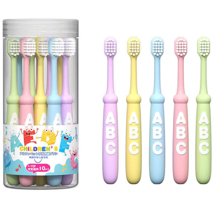 Happily Baby 10pcs Baby Toothbrush 312 Years Soft Toothbrush Fashion Letter Printed Protect
