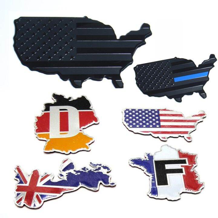 Flag Map Sticker Auto Fender Emblem National Flag Car Stickers for Cars