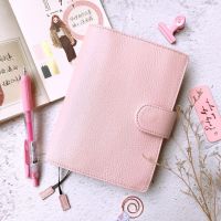 2021 New High Quality Pink Genuine Leather Journal Cover For Standard A6 Fitted Paper Book DIY Diary Planner Agenda Supplies