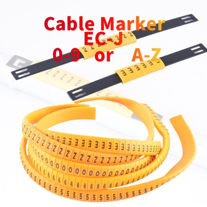 ECJ Flat Number Tube Cable Wire Marker 0 to 9 For Cable Size AZ